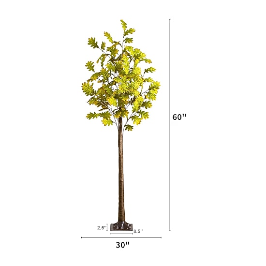 Nearly Natural 5ft Pre-Lit Autumn Oak Lighted Indoor Artificial Tree