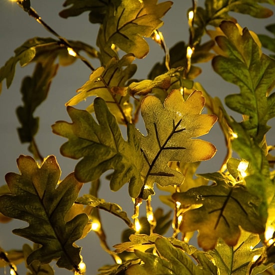 Nearly Natural 5ft Pre-Lit Autumn Oak Lighted Indoor Artificial Tree