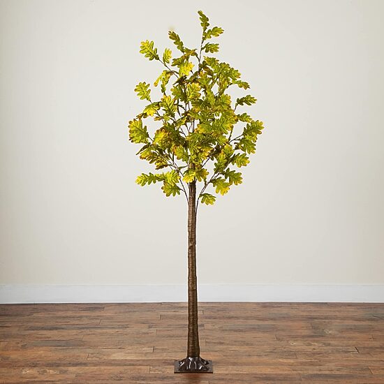 Nearly Natural 5ft Pre-Lit Autumn Oak Lighted Indoor Artificial Tree