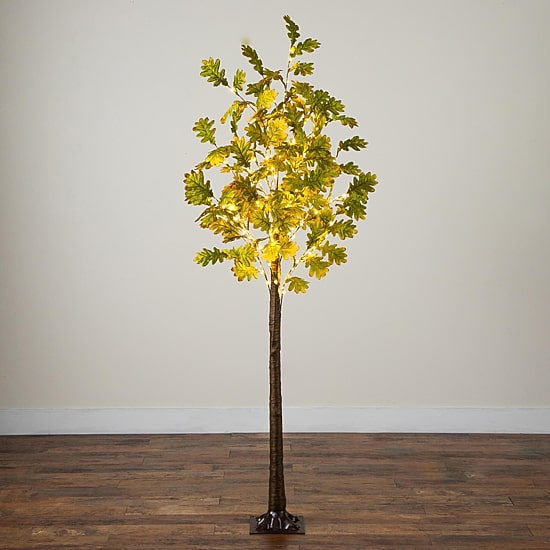 Nearly Natural 5ft Pre-Lit Autumn Oak Lighted Indoor Artificial Tree