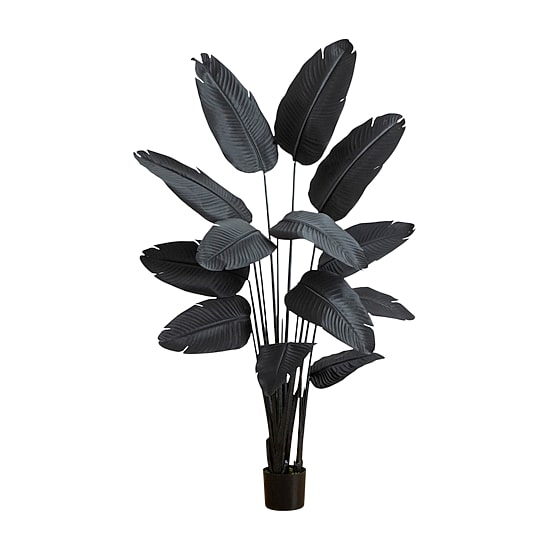 Nearly Natural 6ft Halloween Black Travelers Palm Indoor Artificial Tree