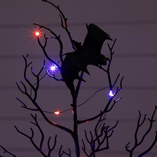 Nearly Natural 4ft Pre-Lit Halloween Twig Lighted Indoor Artificial Tree