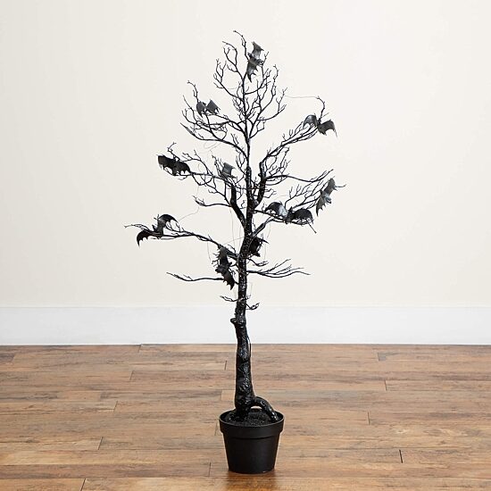 Nearly Natural 4ft Pre-Lit Halloween Twig Lighted Indoor Artificial Tree