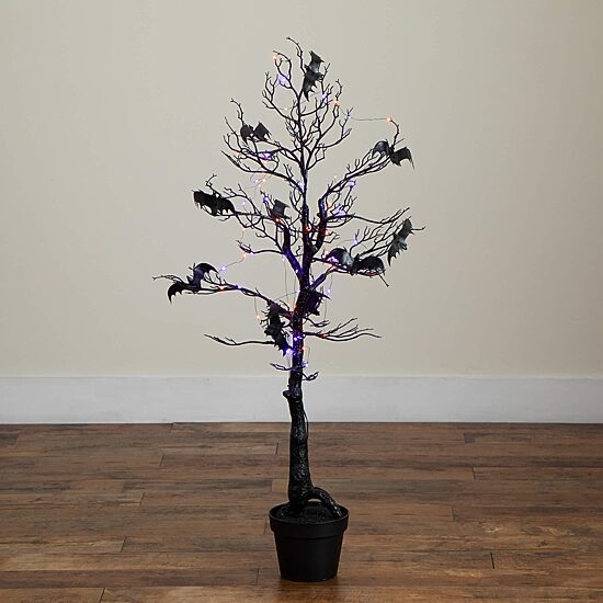 Nearly Natural 4ft Pre-Lit Halloween Twig Lighted Indoor Artificial Tree