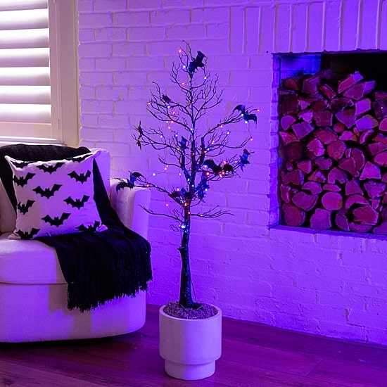 Nearly Natural 4ft Pre-Lit Halloween Twig Lighted Indoor Artificial Tree