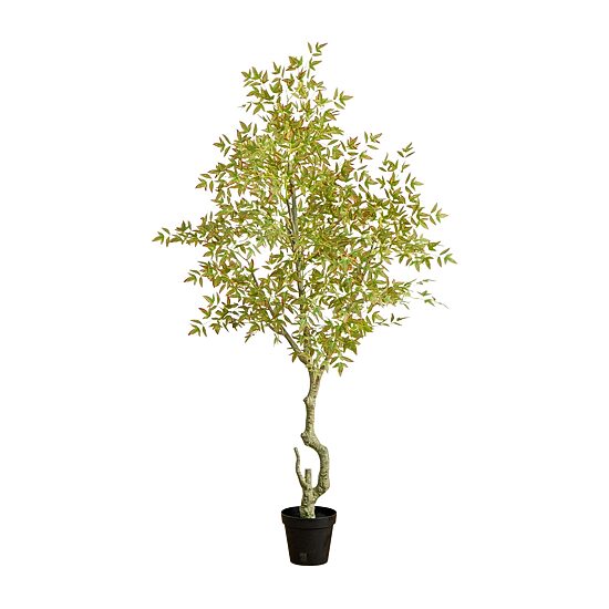 Nearly Natural 7ft Autumn Nandina Indoor Artificial Tree