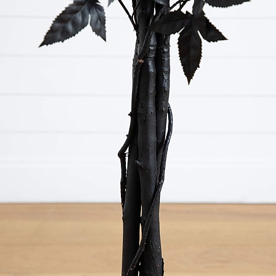 Nearly Natural 4ft Black Maple Indoor Artificial Tree