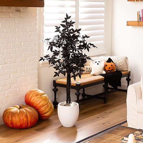 Nearly Natural 4ft Black Maple Indoor Artificial Tree