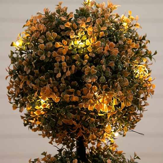 Nearly Natural 3ft Uv Autumn Triple Ball Boxwood Lighted Indoor Outdoor Artificial Tree