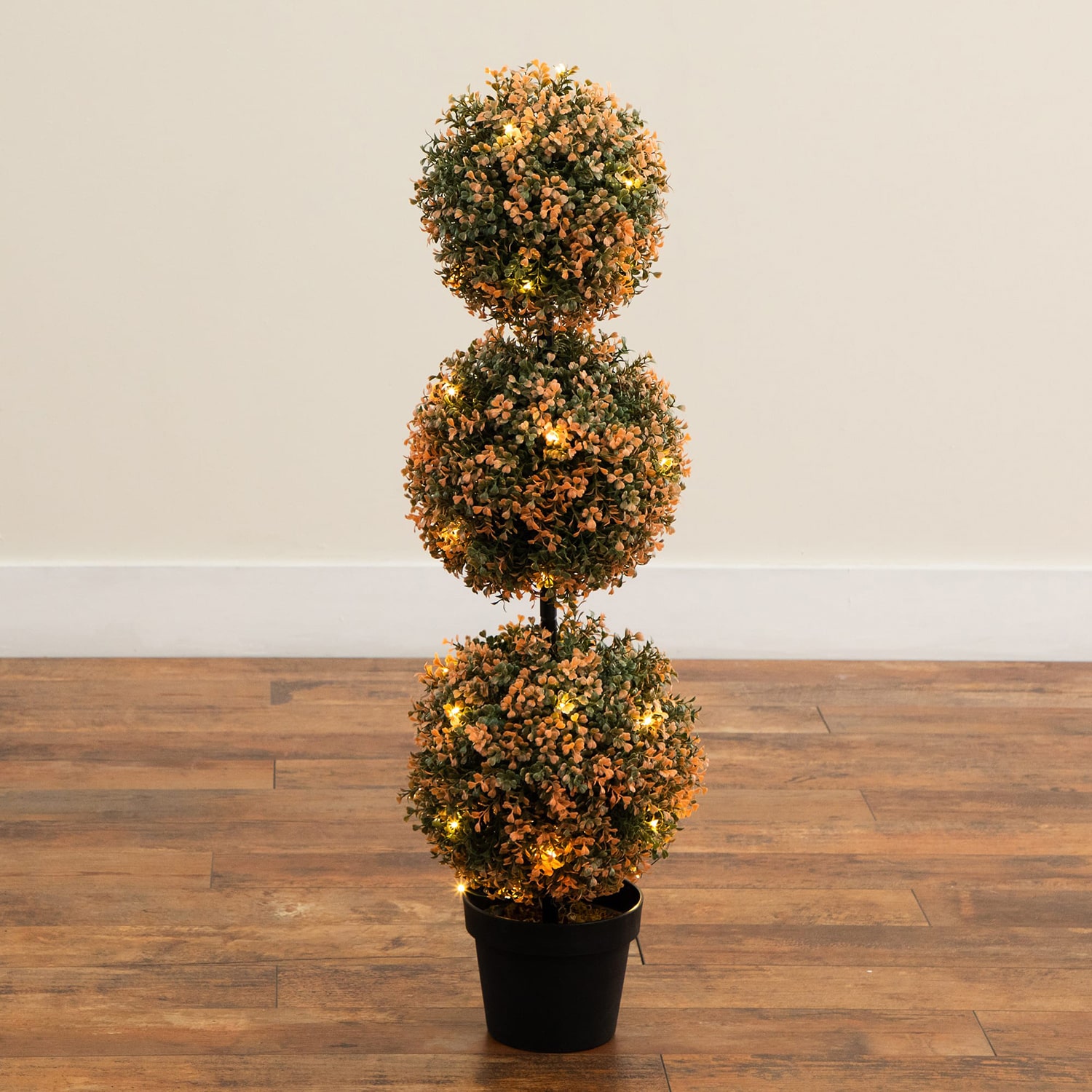 Nearly Natural 3ft Uv Autumn Triple Ball Boxwood Lighted Indoor Outdoor Artificial Tree