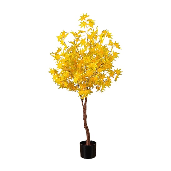 Nearly Natural 4ft Pre-Lit Yellow Autumn Maple Lighted Indoor Artificial Tree