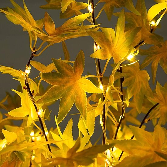 Nearly Natural 4ft Pre-Lit Yellow Autumn Maple Lighted Indoor Artificial Tree