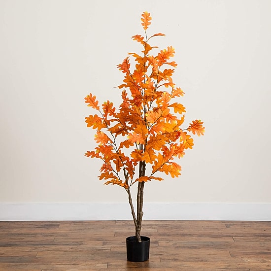 Nearly Natural 5ft Autumn Oak Indoor Artificial Tree