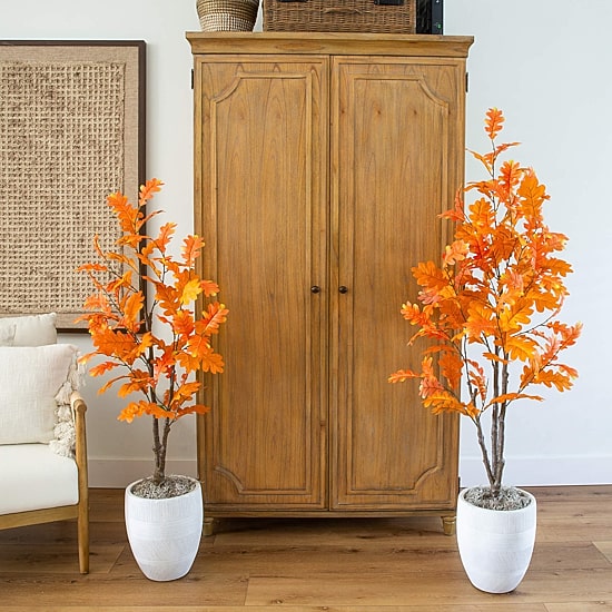 Nearly Natural 5ft Autumn Oak Indoor Artificial Tree