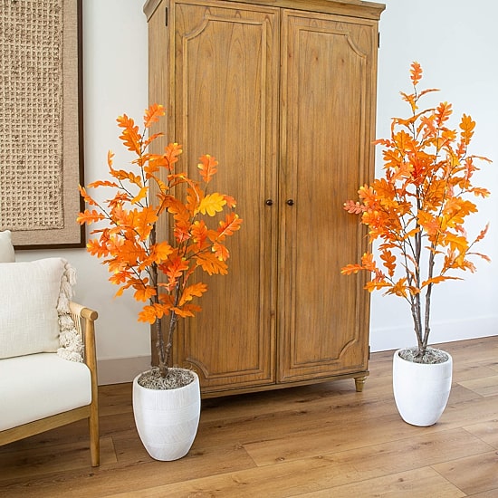 Nearly Natural 5ft Autumn Oak Indoor Artificial Tree