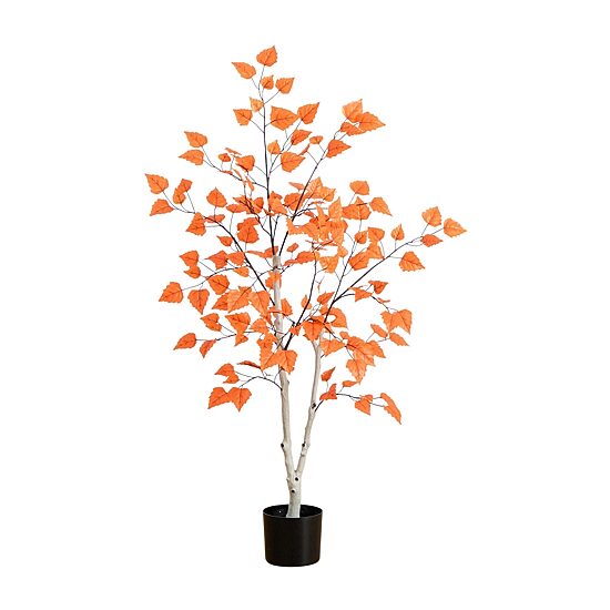 Nearly Natural 4ft Autumn Paper Birch Indoor Artificial Tree