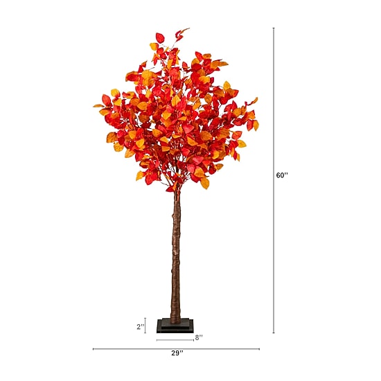 Nearly Natural 5ft Pre-Lit Autumn Lighted Indoor Artificial Tree