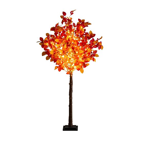 Nearly Natural 5ft Pre-Lit Autumn Lighted Indoor Artificial Tree