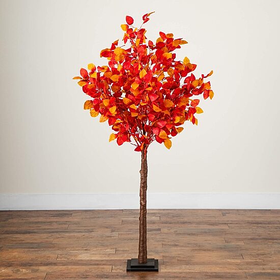 Nearly Natural 5ft Pre-Lit Autumn Lighted Indoor Artificial Tree