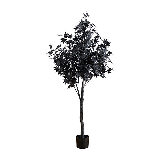 Nearly Natural 5ft Pre-Lit Black Maple Lighted Indoor Artificial Tree