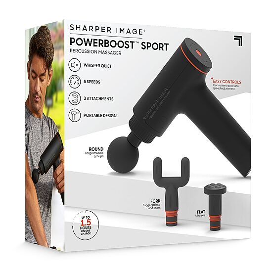  Sharper Image® Powerboost™ Sport Percussion Deep Tissue Massager