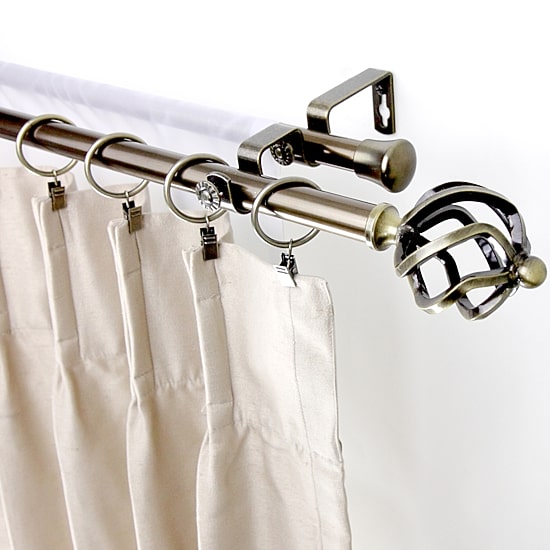 Rod Desyne Double 13/16" Adjustable Curtain Rod with Twist Finials