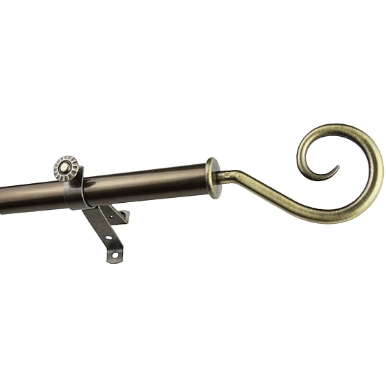 Rod Desyne 13/16" Adjustable Curtain Rod with Curl Finials