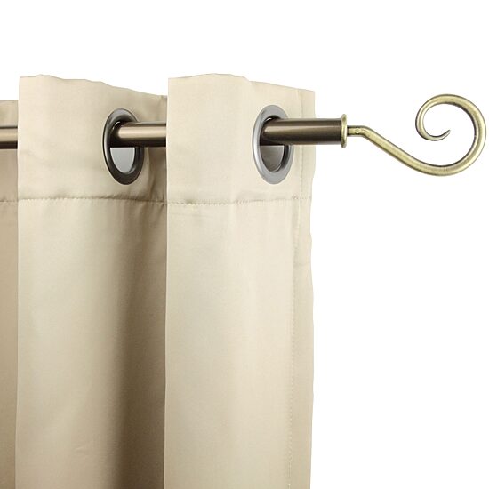 Rod Desyne 13/16" Adjustable Curtain Rod with Curl Finials