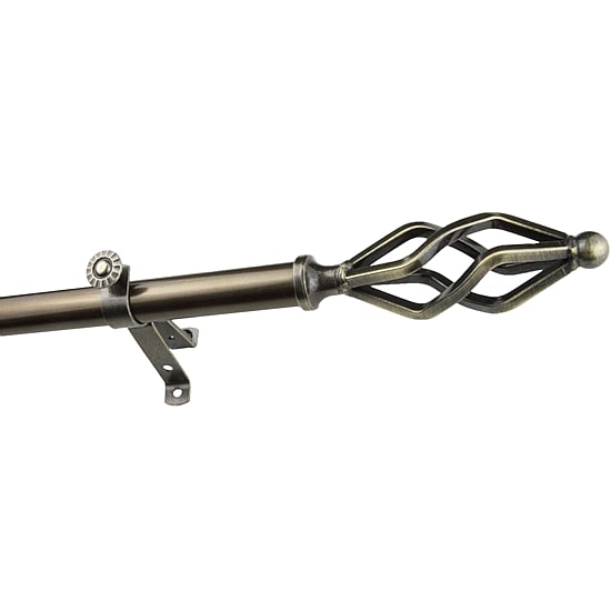 Rod Desyne 13/16" Adjustable Curtain Rod with Marquise Finials