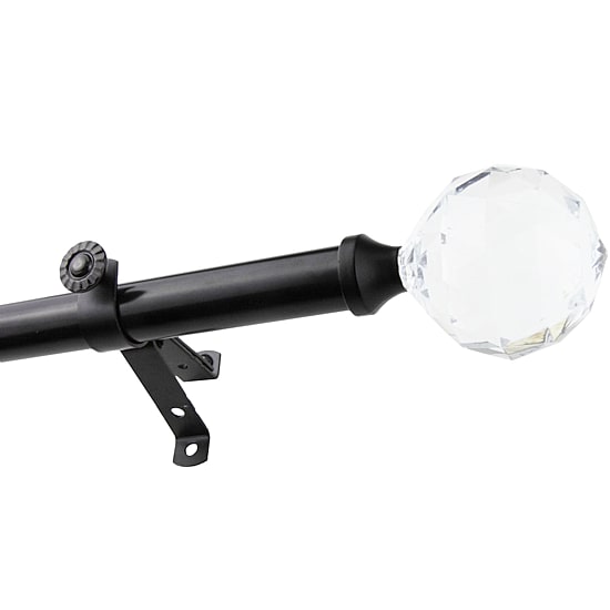 Rod Desyne 13/16" Adjustable Curtain Rod with Faceted Finials