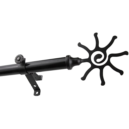 Rod Desyne 13/16" Adjustable Curtain Rod with Sun Finials