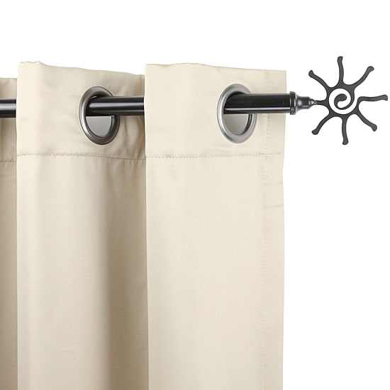 Rod Desyne 13/16" Adjustable Curtain Rod with Sun Finials