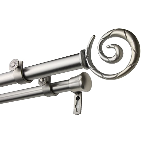 Rod Desyne Double 13/16" Adjustable Curtain Rod with Spiral Finials