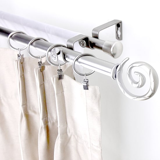 Rod Desyne Double 13/16" Adjustable Curtain Rod with Spiral Finials