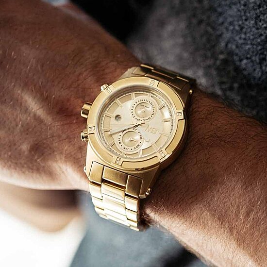 JBW Strider Mens Diamond-Accent Gold-Tone Stainless Steel Watch J6263E