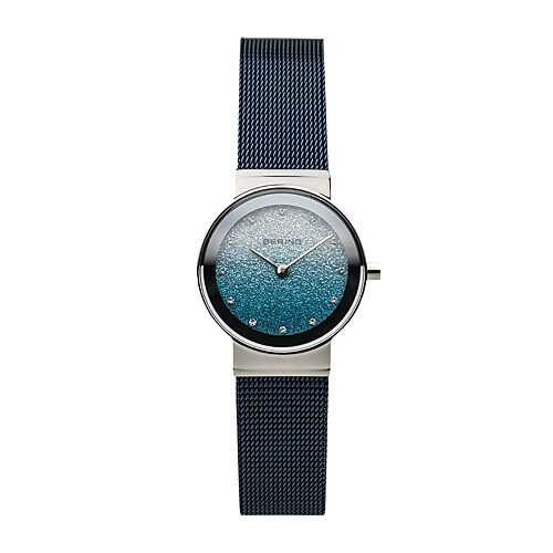 Bering Womens Blue Stainless Steel Bracelet Watch 10126-3073, One Size