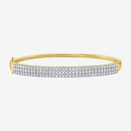 Diamond Addiction (G-H / Si2-I1) Womens 2 CT. T.W. Lab Grown White Diamond 10K Gold Bangle Bracelet