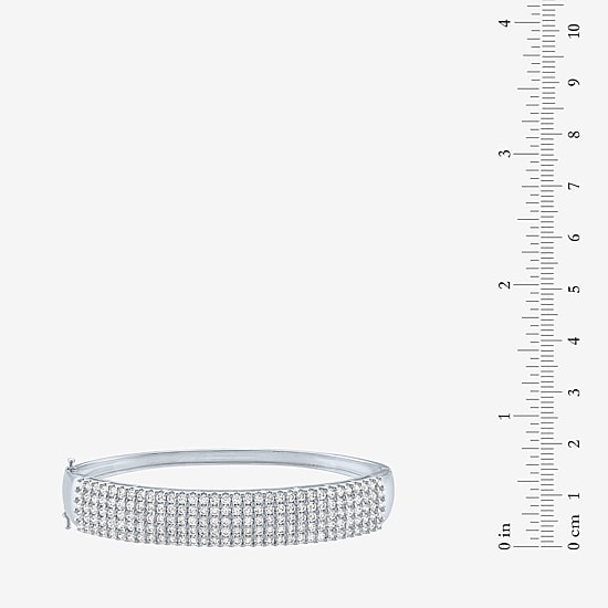 (G-H / Si2-I1) 4 CT. T.W. Lab Grown Diamond 10K White Gold Bangle Bracelet