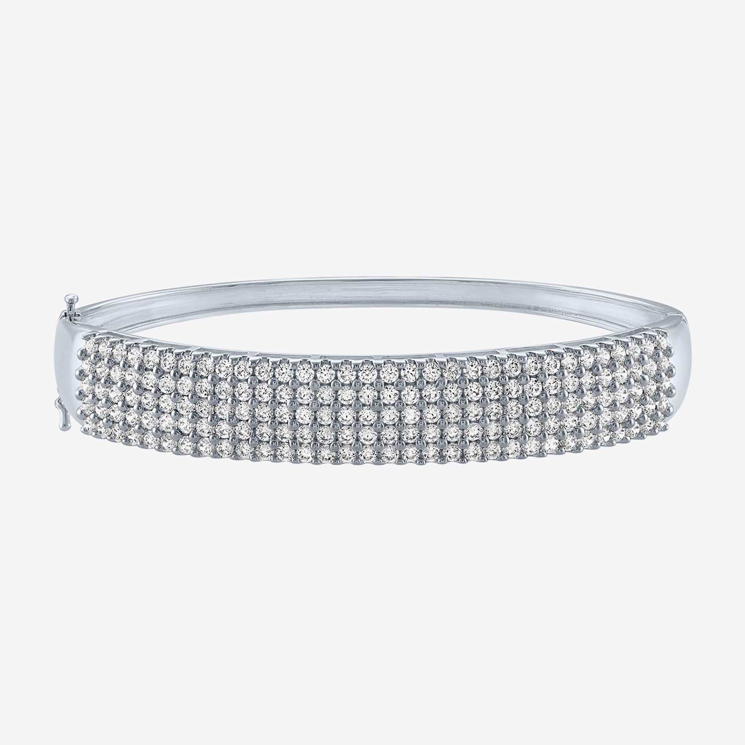 (G-H / Si2-I1) 4 CT. T.W. Lab Grown Diamond 10K White Gold Bangle Bracelet
