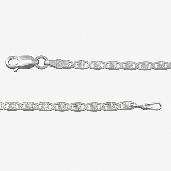 Made in Italy Womens Sterling Silver 18 Inch Valentino Chain Necklace