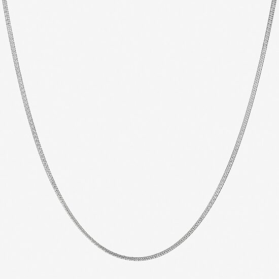 Made in Italy Womens Sterling Silver 18 Inch Curb Chain Necklace