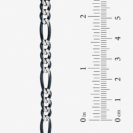 Made in Italy Mens Sterling Silver 8 1/2 Inch Hollow Figaro Chain Bracelet