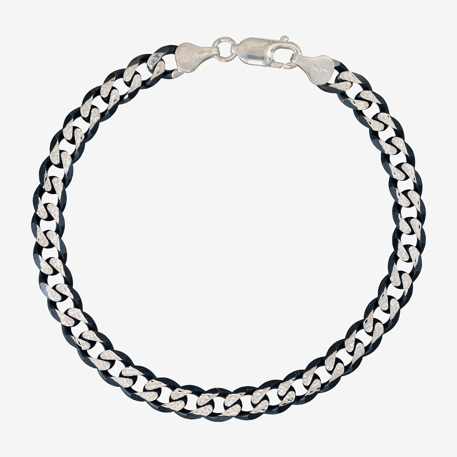 Made in Italy Mens Sterling Silver 8 1/2 Inch Hollow Curb Chain Bracelet