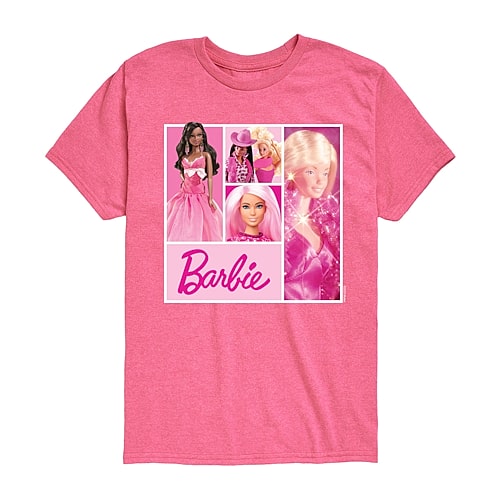 Air Waves Little & Big Kid Girls Round Neck Short Sleeve Regular Fit Barbie Graphic T-shirt In Pink