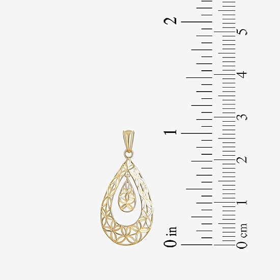 Womens 14K Gold Pear Pendant
