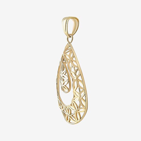 Womens 14K Gold Pear Pendant