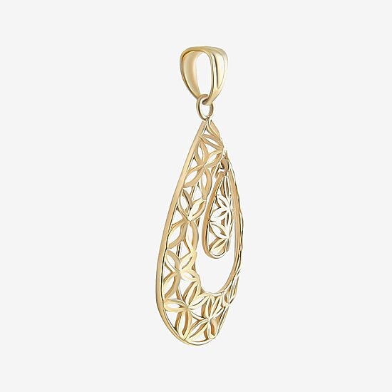 Womens 14K Gold Pear Pendant