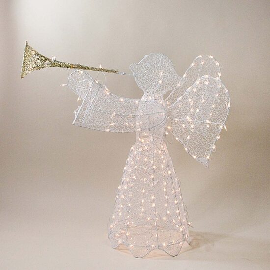 Northlight 3d Pre-Lit Trumpeting Angel Christmas Yard Art