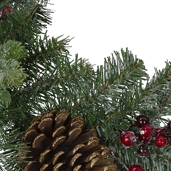 Northlight 6ftplaid And Berries   Unlit Christmas Indoor Garland