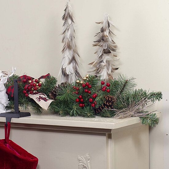 Northlight Bows And Berries Unlit Christmas Indoor Garland